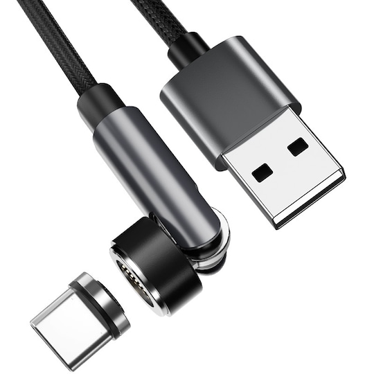 Magnetisk ladekabel med USB-C-kontakt Sort 1 m - Elkjøp