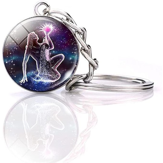 Aquarius Zodiac Luminous Crystal Ball nøkkelring - Elkjøp