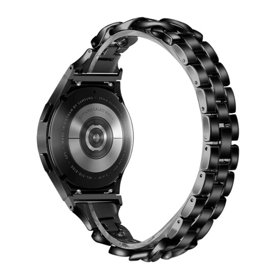 Klokkebånd til Samsung Galaxy Watch 4 Rustfritt stål Svart - Elkjøp