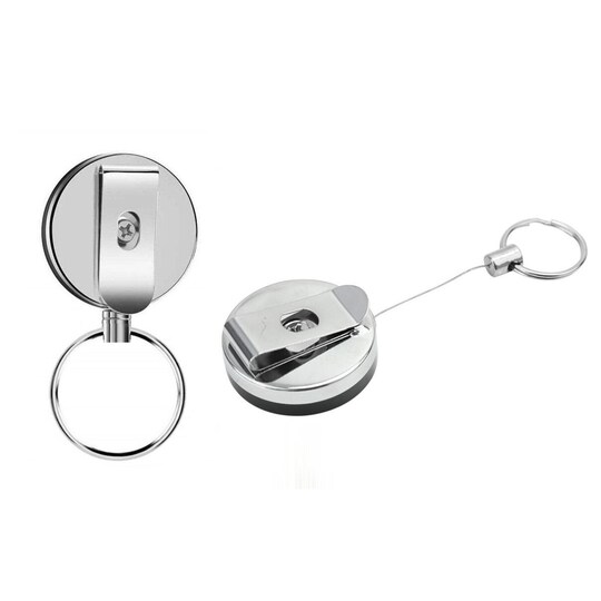 INF Uttrekkbar nøkkelring med jojo-funksjon og snor, 62 cm 2-pack - Elkjøp