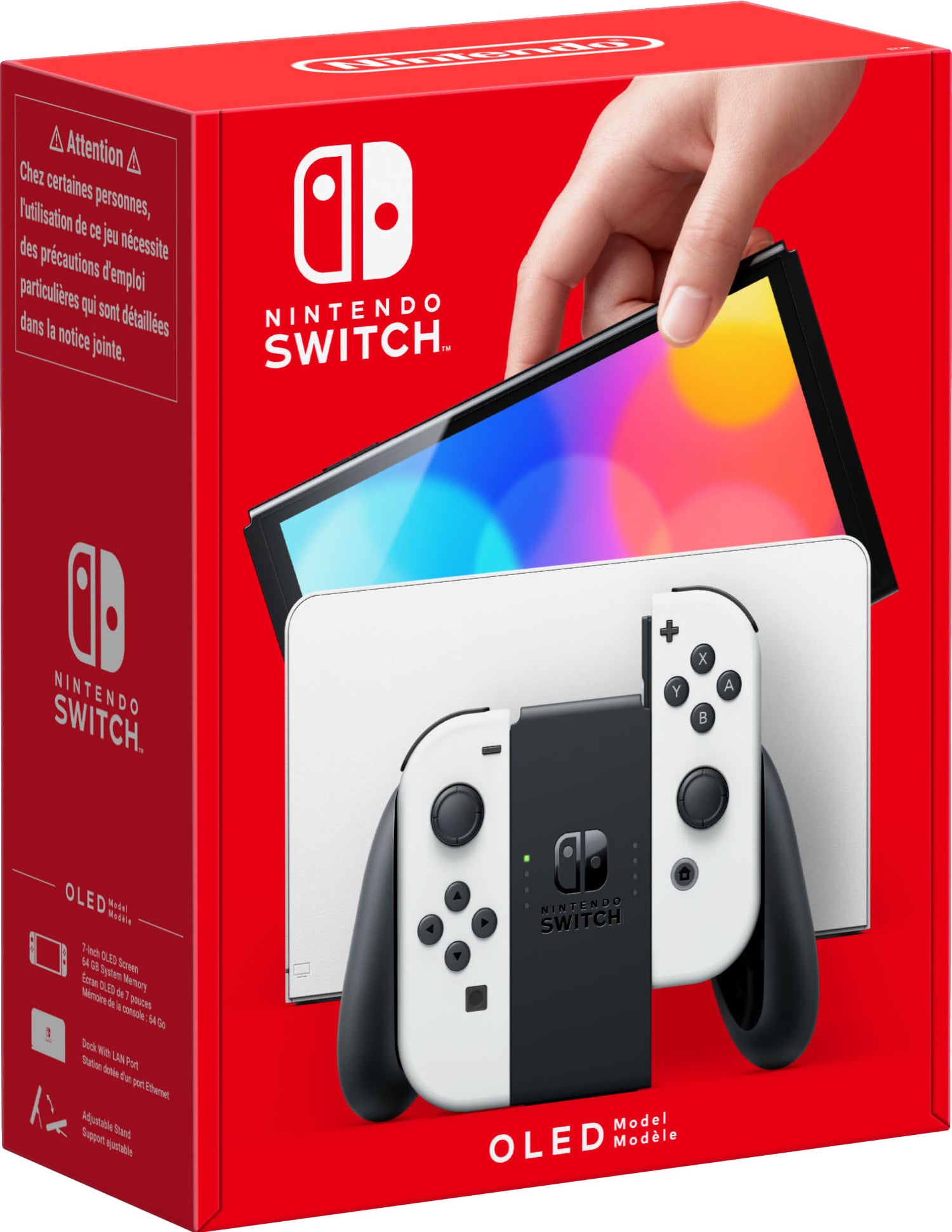Nintendo Switch OLED gamingkonsoll med hvite Joy-Con-kontroller EU - Elkjøp