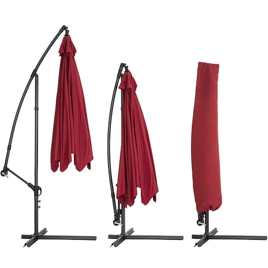 Parasoll 350cm - rød - Elkjøp
