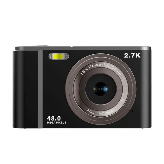 Digitalkamera 48MP 1080 FHD 2,8 tommers skjerm Sort - Elkjøp