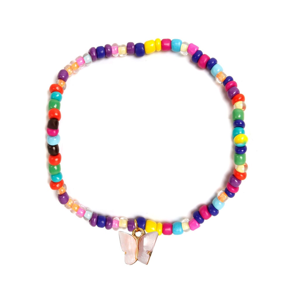 Bohemian Beads ankel med sommerfugl anheng ankel armbånd strand fot smykker  Flerfarget - Elkjøp