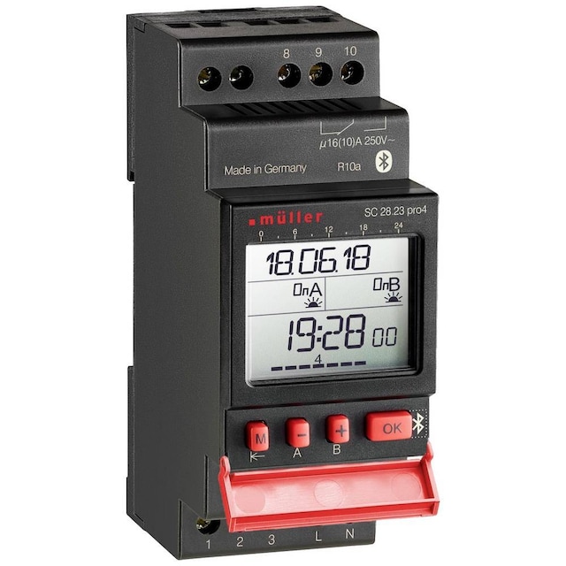 Müller SC 28.23 pro4 230V 50-60Hz Timer til DIN-skinne digital 230 V/AC 16 A/250 V