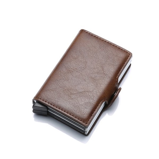 RFID-Lommebok med Pop-up og syntetisk skinn - mørkebrun - Elkjøp