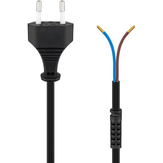 Kabel med euro-kontakt för montering, 1,5 m, svart - Elkjøp