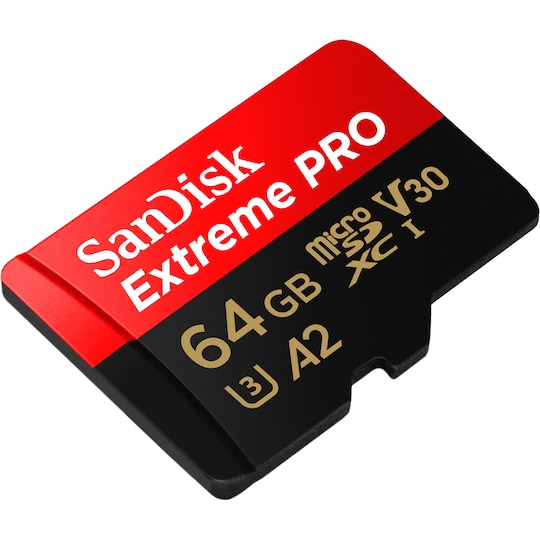 SanDisk Extreme PRO® 64GB microSDXC™ UHS-I-kort med adapter - Elkjøp