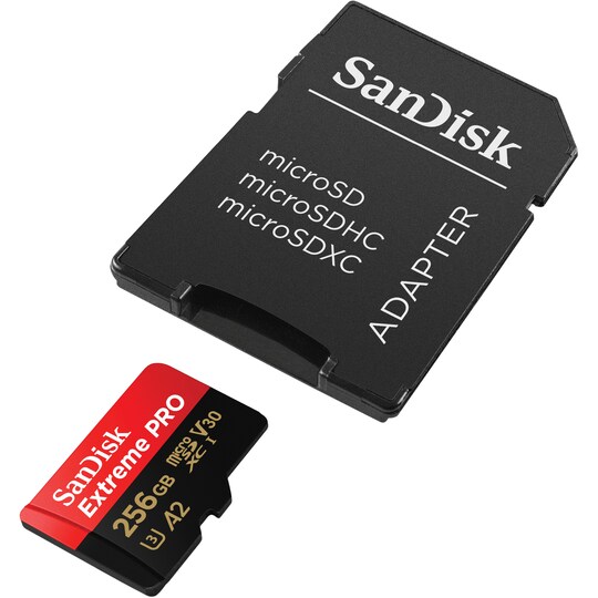 SanDisk Extreme PRO® 256GB microSDXC™ UHS-I-kort med adapter - Elkjøp