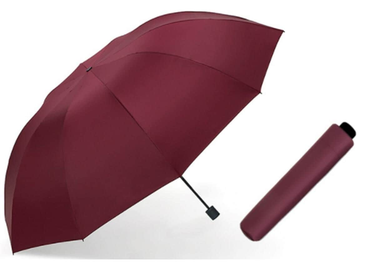 Stor sammenleggbar paraply Automatisk Åpne Lukk Rød - Elkjøp