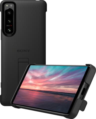 Sony Xperia 5 IV Style Cover med stativ (sort)