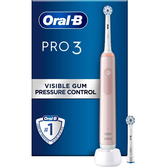 Oral-B Pro3 3400N elektrisk tannbørste 760093 (pink sensi) - Elkjøp