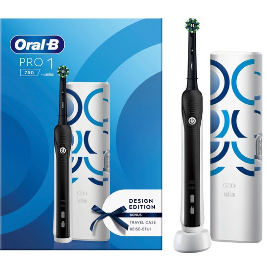 Oral-B Pro1 750 elektrisk tannbørste 421481 (sort) - Elkjøp