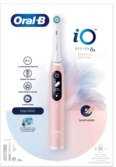 Oral-B iO6S Sensitive-edition elektrisk tannbørste 427384 (rosa)