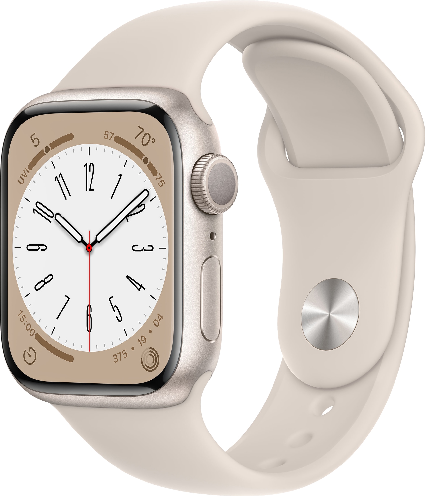 Apple Watch Series 8 41mm GPS (stjernskinn alu / stjerneskinn sportsreim) -  Elkjøp