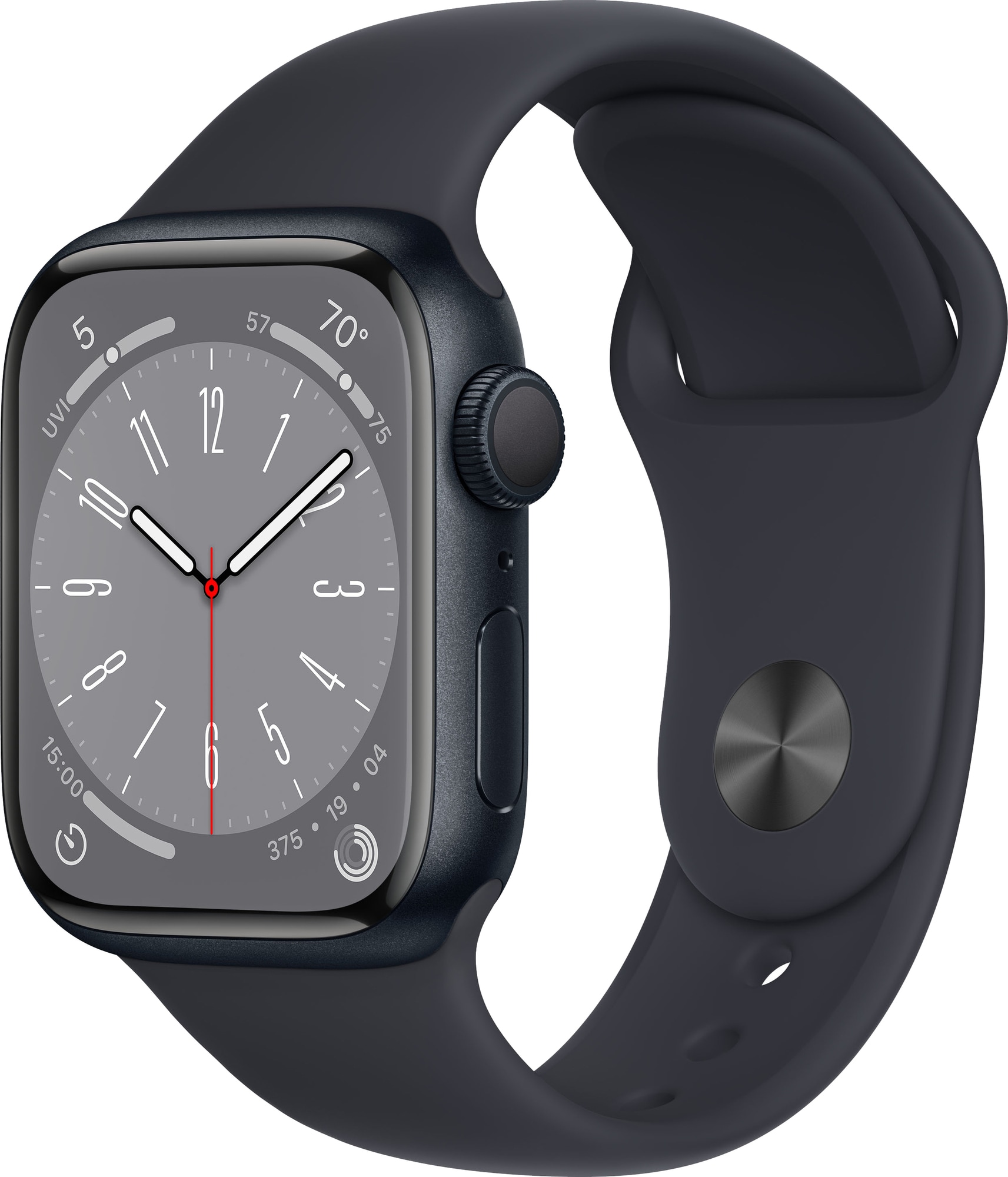 Apple Watch Series 8 41mm GPS (midnatt alu. / midnatt sportsreim) - Elkjøp