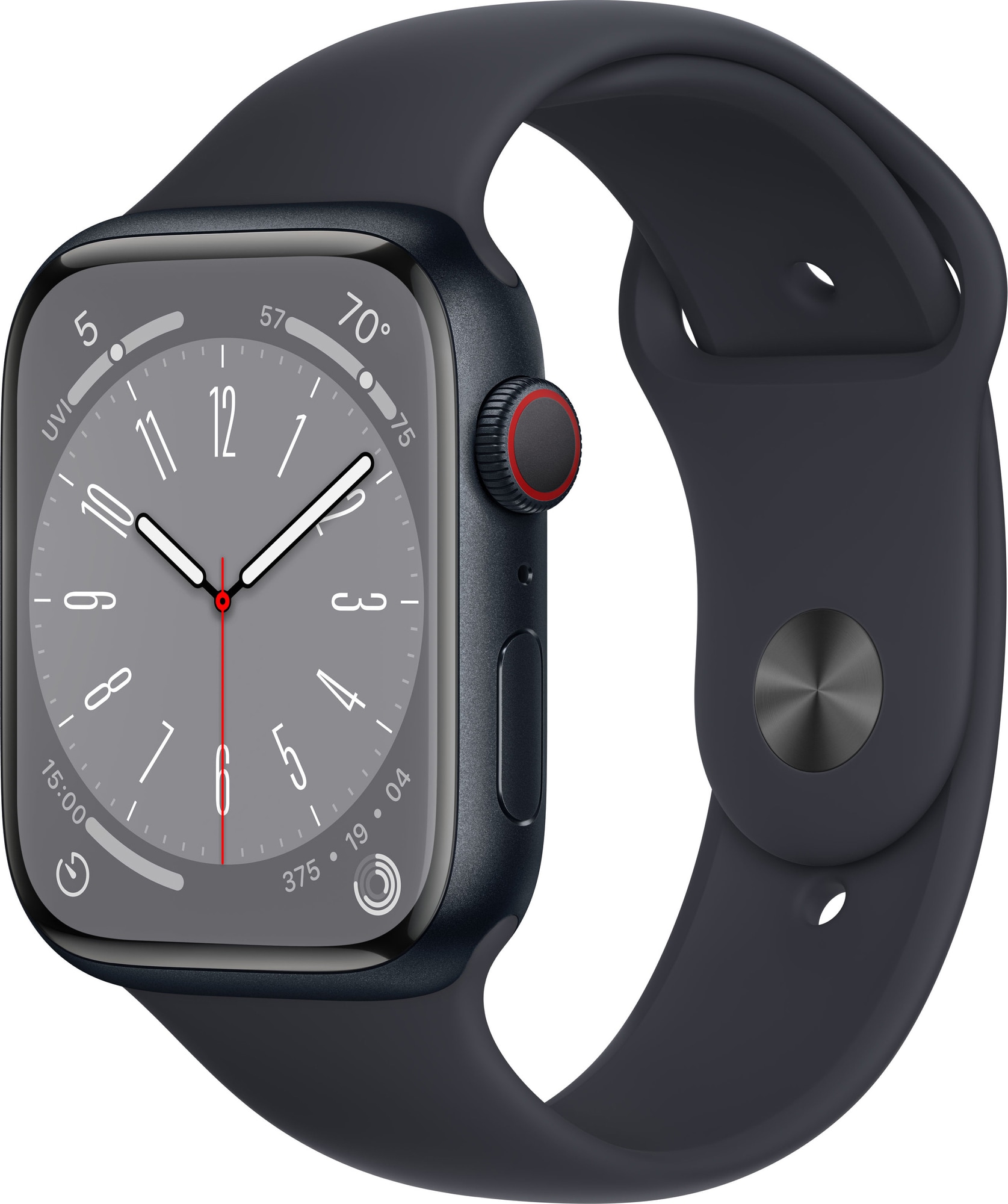 Apple Watch Series 8 45mm Cellular (midnatt alu / midnatt sportsreim) -  Elkjøp
