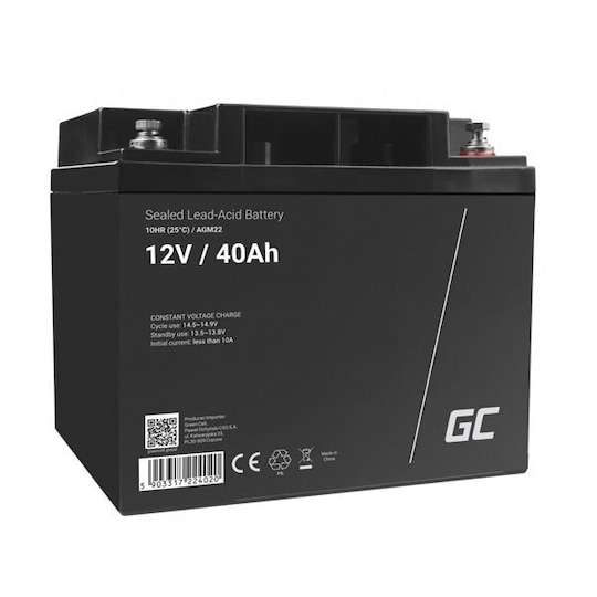 Green Cell AGM Batteri 12V 40Ah - Elkjøp