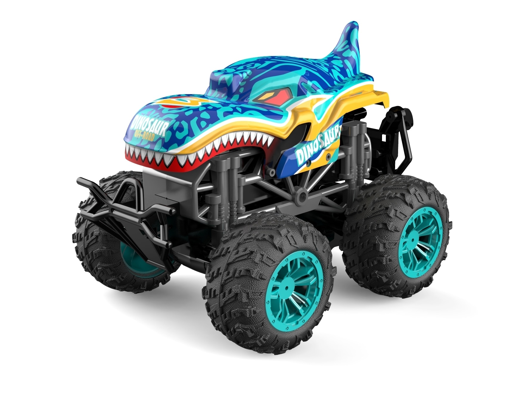 Dinosaur - Stuntbil med lys, musikk, røyk - Blå - Elkjøp