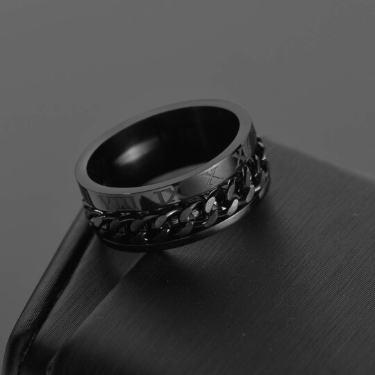 Glatt ring med kjede Sort 25 mm - Elkjøp