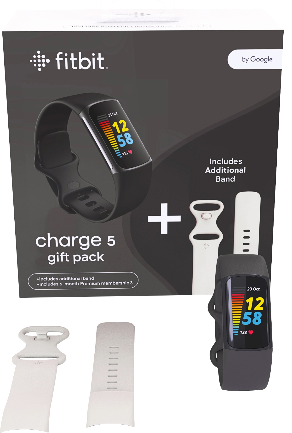 Fitbit Charge 5 aktivitetsarmbånd samlepakke (sort/hvit) - Elkjøp