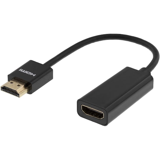 DELTACO tunn HDMI-kabel, 19-pin ha-19-pin ho, 10cm, svart - Elkjøp