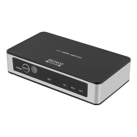 DELTACO PRIME Premium 3 Port HDMI Switch with IR Wireless Remote - Elkjøp