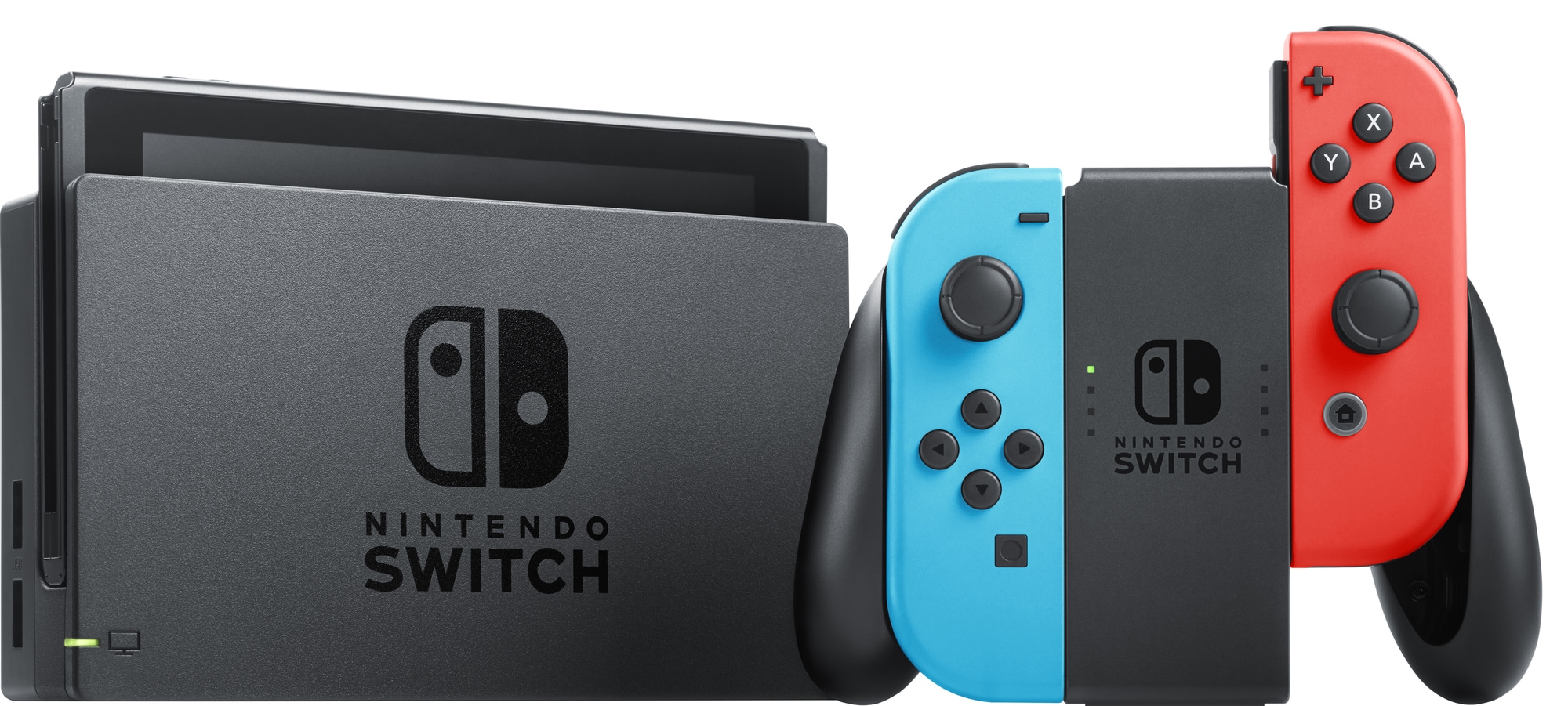 Nintendo Switch spillkonsoll 2022 with neon Joy-Con kontrollere - Elkjøp