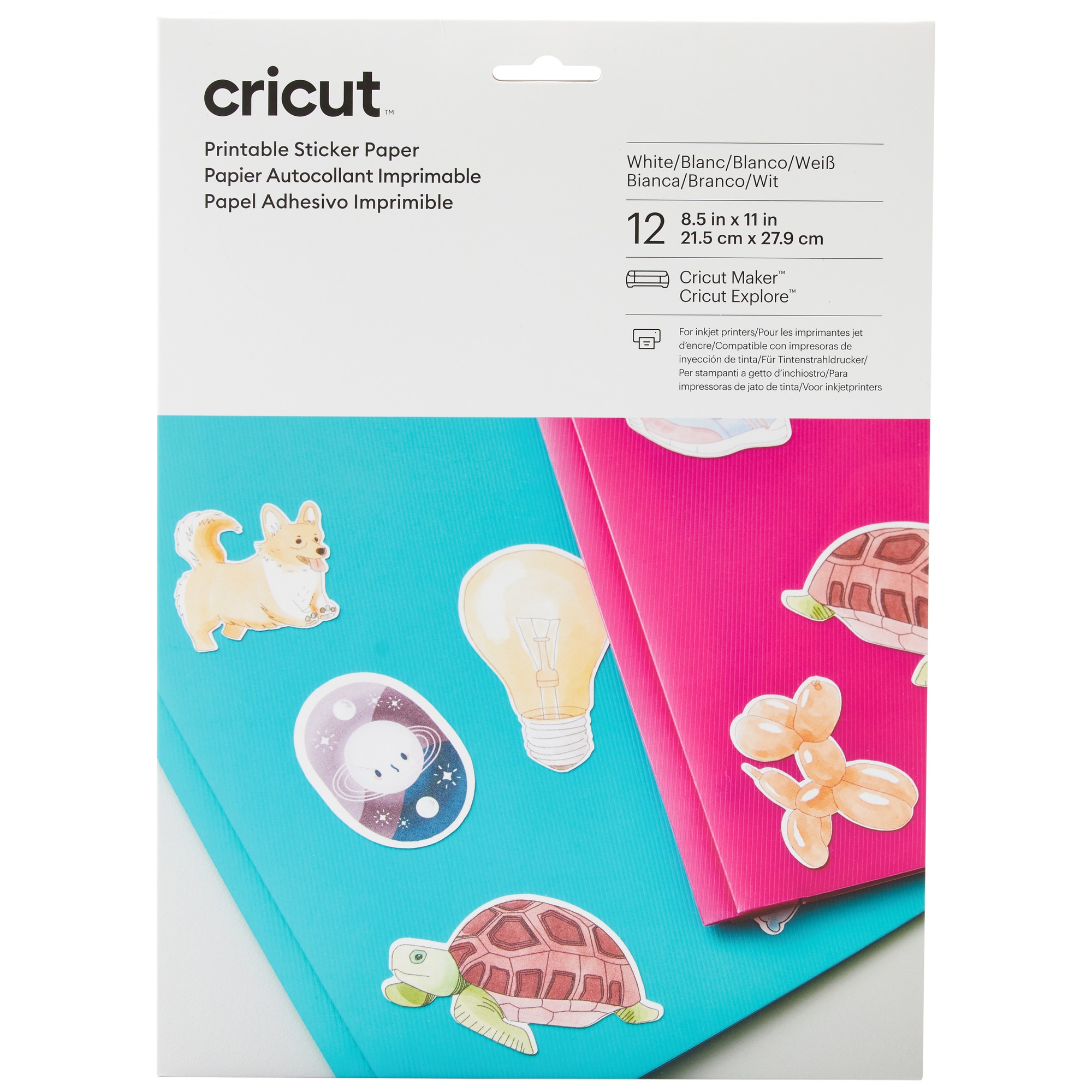 Cricut Print Sticker papir 21,5 x 28 (12-pakning) - Elkjøp