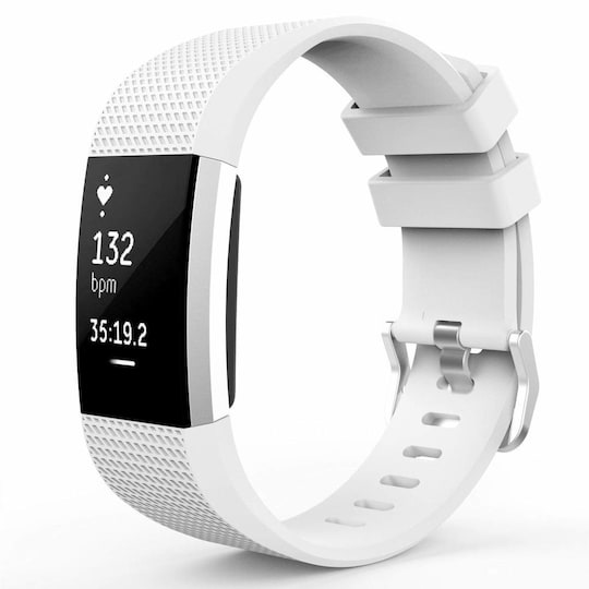 Fitbit Charge 2 armbånd silikon Hvit (L) - Elkjøp