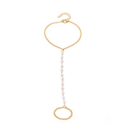 Smykkesett Armbånd med ring og perler Gull - Elkjøp