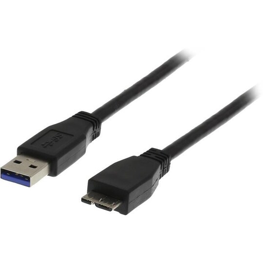 DELTACO USB 3.0 kabel, Typ A hane - Typ Micro B hane, 0,5m, svart - Elkjøp