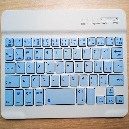 Trådløst Bluetooth-tastatur Firkantet nøkkelhette Blå 7 inch - Elkjøp
