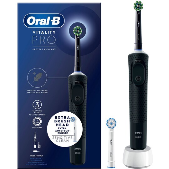 Elektrisk tannbørste Vitality Pro Black Extra Refill - Elkjøp