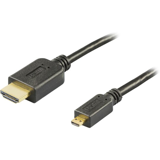 DELTACO HDMI-kabel, 1.4+E, 19-pin ha-Micro 19-pin ha, 1080p, svart, 5m -  Elkjøp