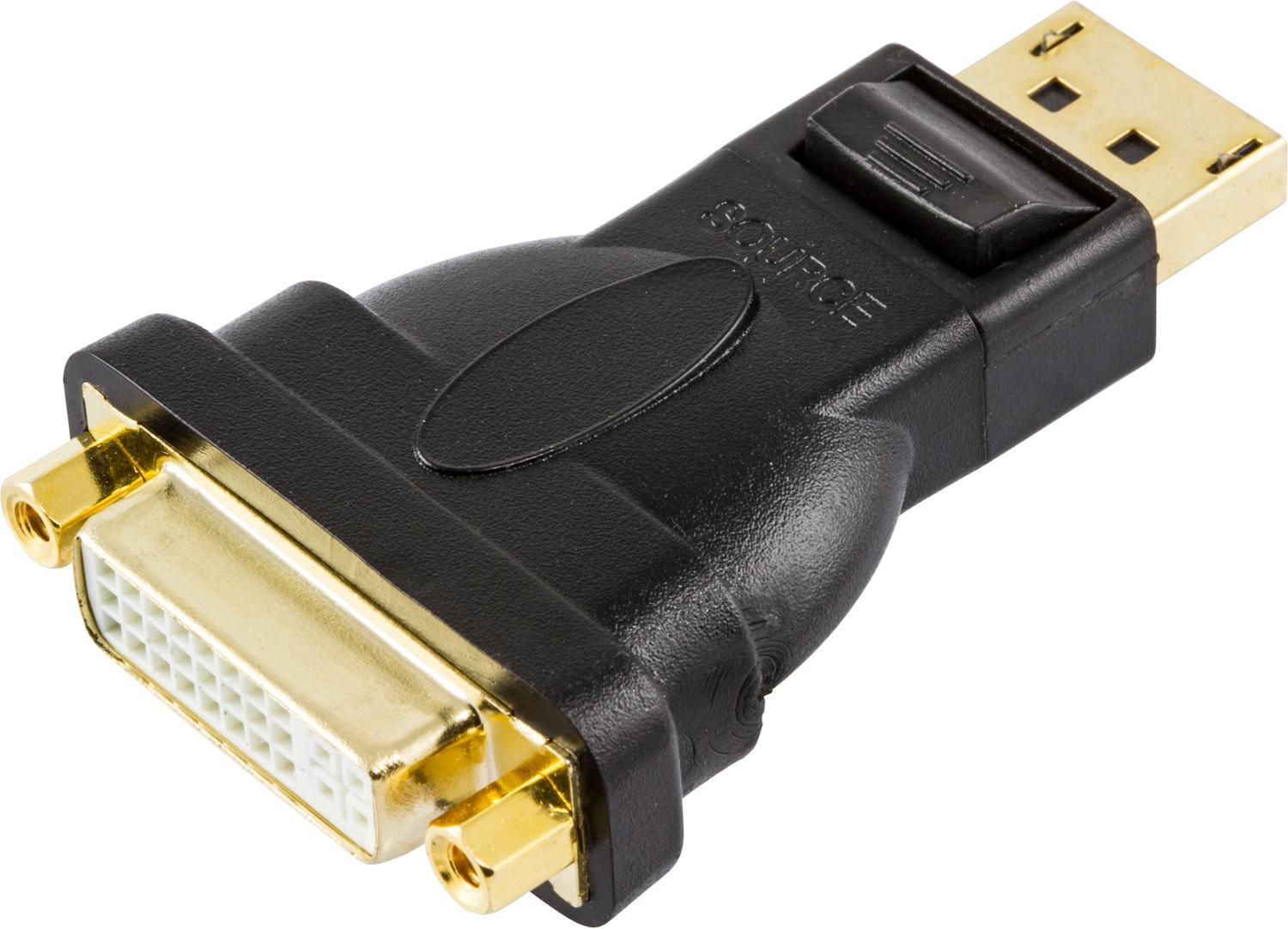 DELTACO DisplayPort till DVI-D singlelink adapter, ha - ho - Elkjøp