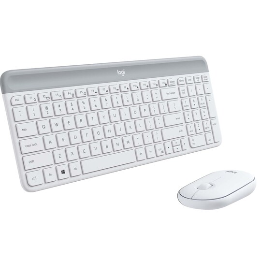Logitech MK470 Slim Combo datamus og tastatur (hvit) - Elkjøp
