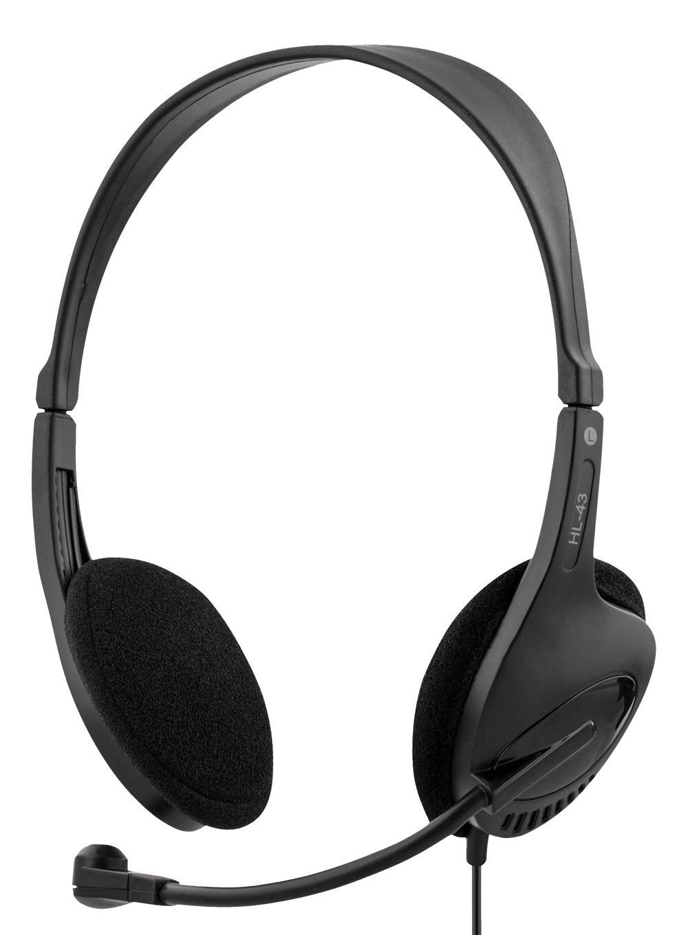 Headset, surface-mounted, volume control on the cable, 2 x 3 - Elkjøp