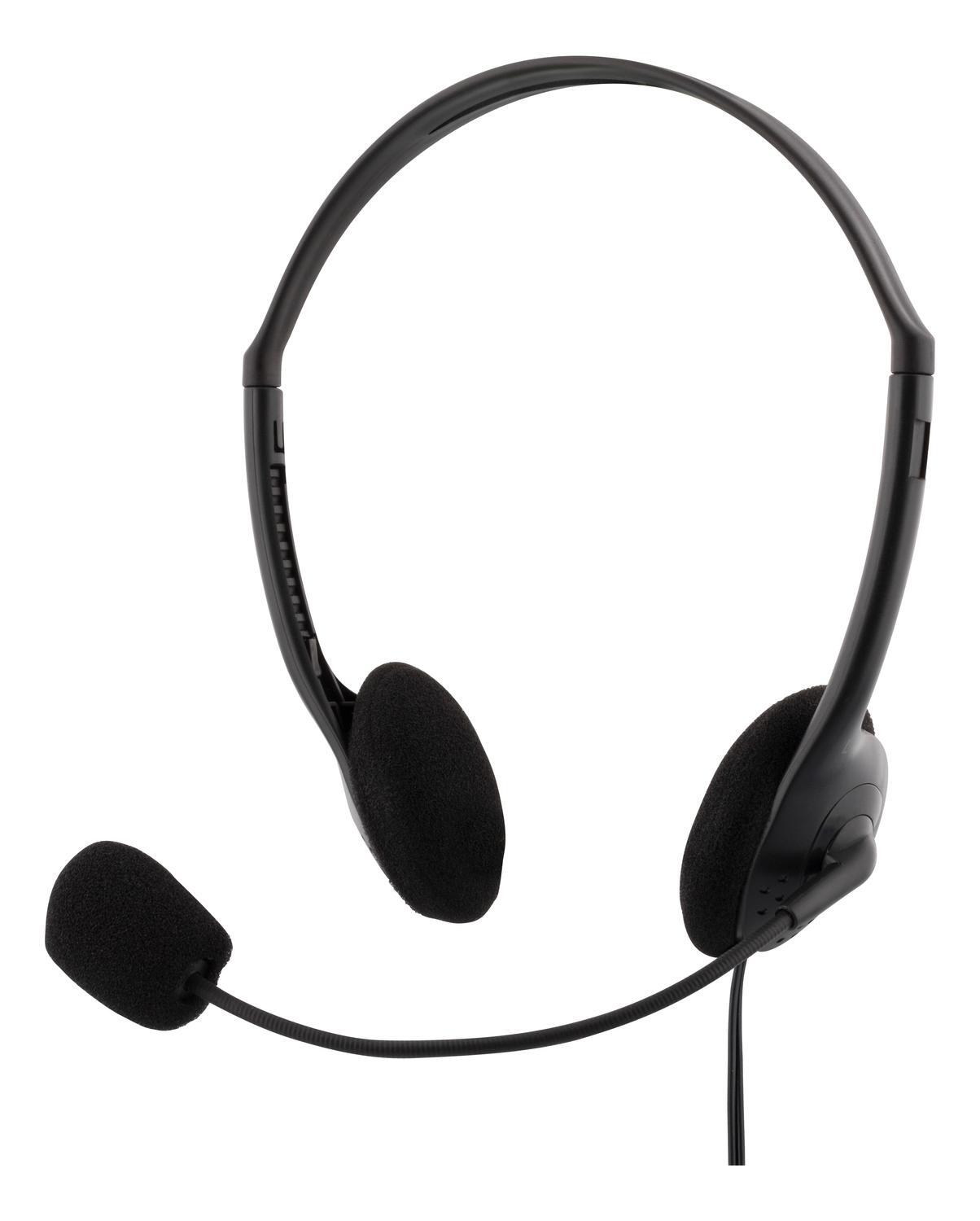 Stereo Headset, 30 mm element, 1x 3.5 mm (4-pole), black - Elkjøp