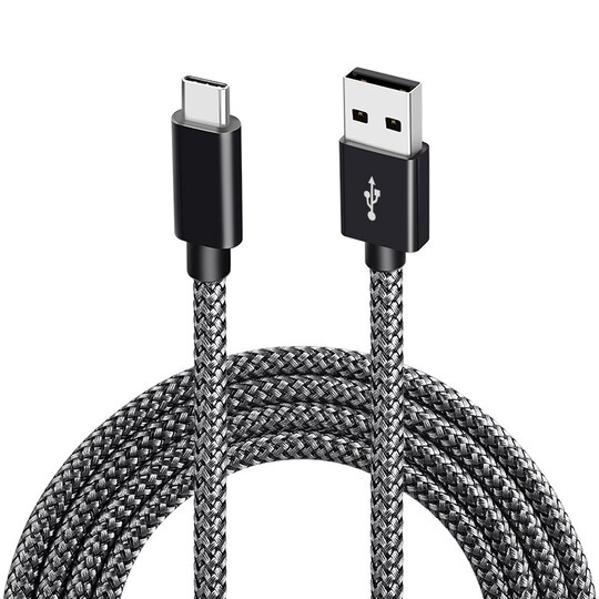 USB 2.0 til USB-C-kabel 3A hurtiglading Sort 2 m - Elkjøp