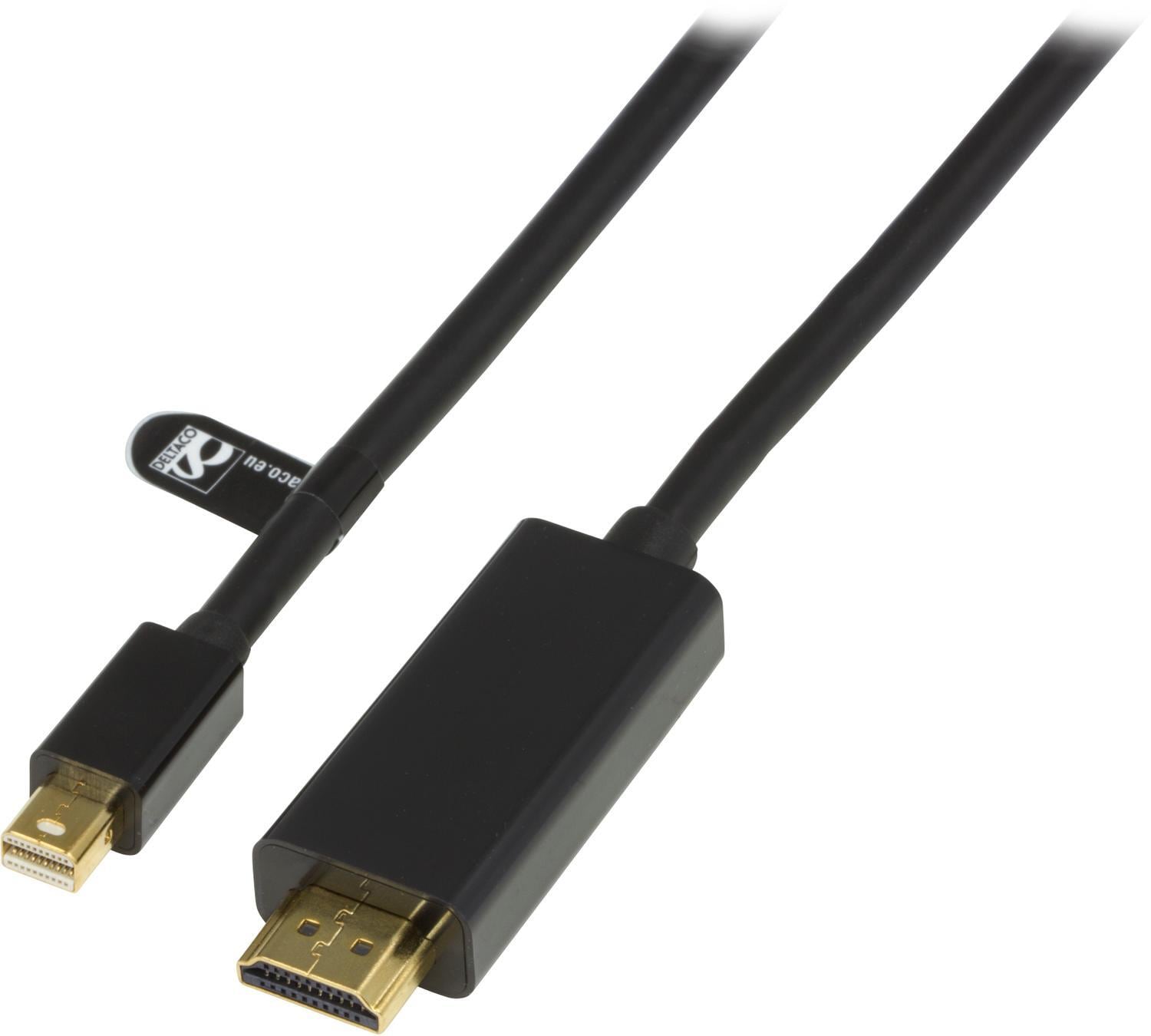 DELTACO mini DisplayPort til HDMI kabel med lyd, Full HD i 60Hz, 3m - Elkjøp