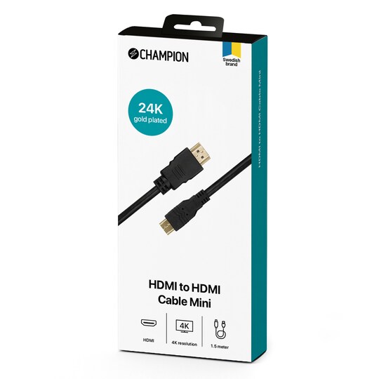 Champion HDMI-kabel Mini (AC) 1,5 meter - Elkjøp