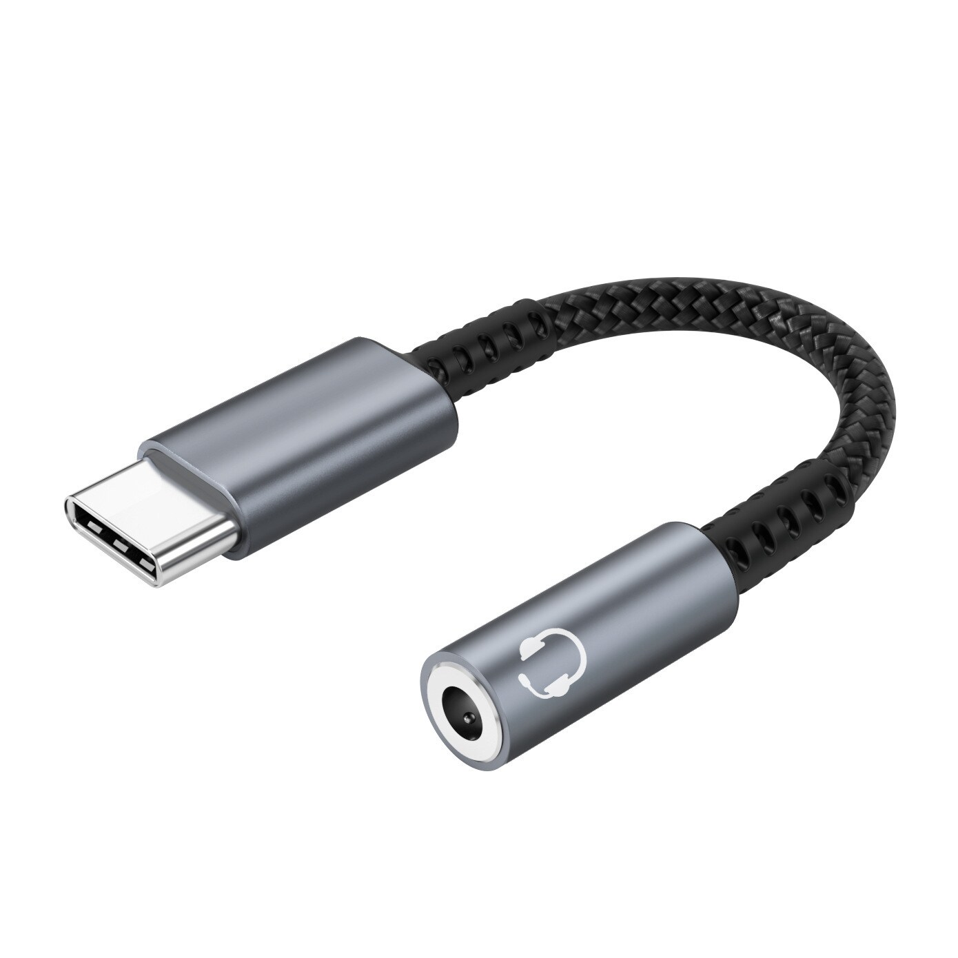 INF USB-C til 3,5 mm adapter for hodetelefoner Grå - Elkjøp