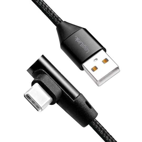 Vinklet USB-C-kabel USB 2.0 Maks 3A 0,3m - Elkjøp