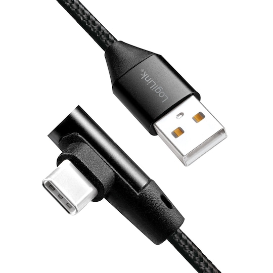 Vinklet USB-C-kabel USB 2.0 Maks 3A 1m - Elkjøp