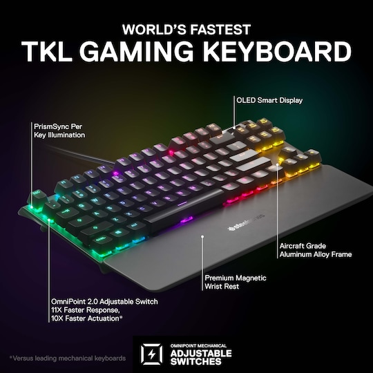 SteelSeries Apex Pro TKL tenkeyless gamingtastatur - Elkjøp