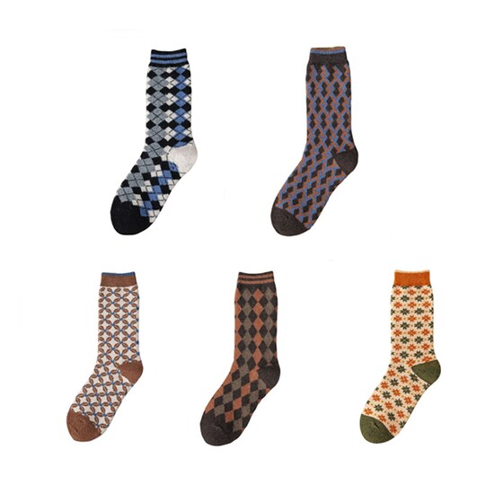 Retro varme sokker for kvinner 6-par Flerfarget - Elkjøp