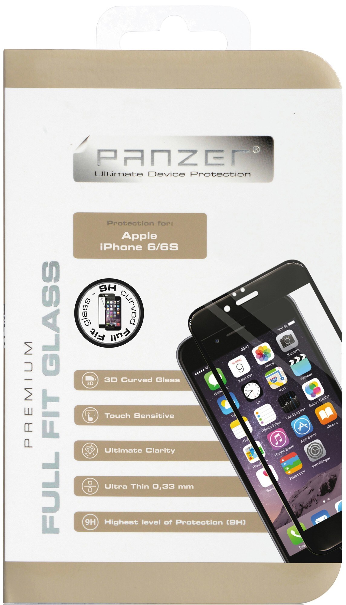 Panzer skjermbeskytter til iPhone 6S (sort) - Skjermbeskyttere - Elkjøp