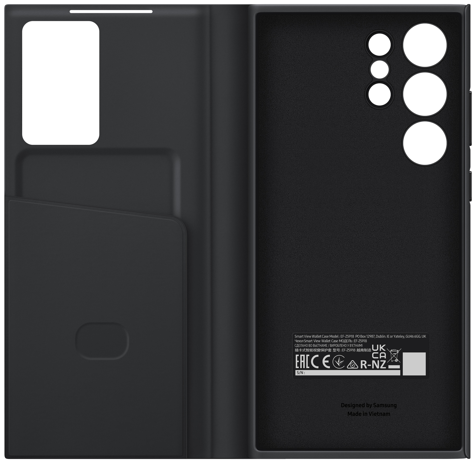 Samsung Galaxy S23 Ultra Smart View lommebokdeksel (sort) - Elkjøp