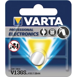 Varta Sølv-Oksid Batteri SR44 | 1.55 V DC | 155 mAh | 1-Blister | Klokke | Sølv